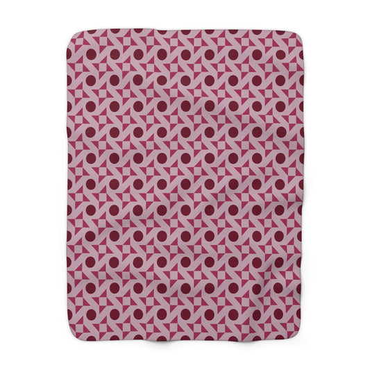 Crimson Pinwheels Fleece Blanket