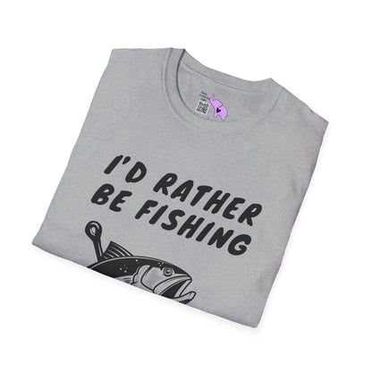I'd Rather Be Fishing Adult T-shirt