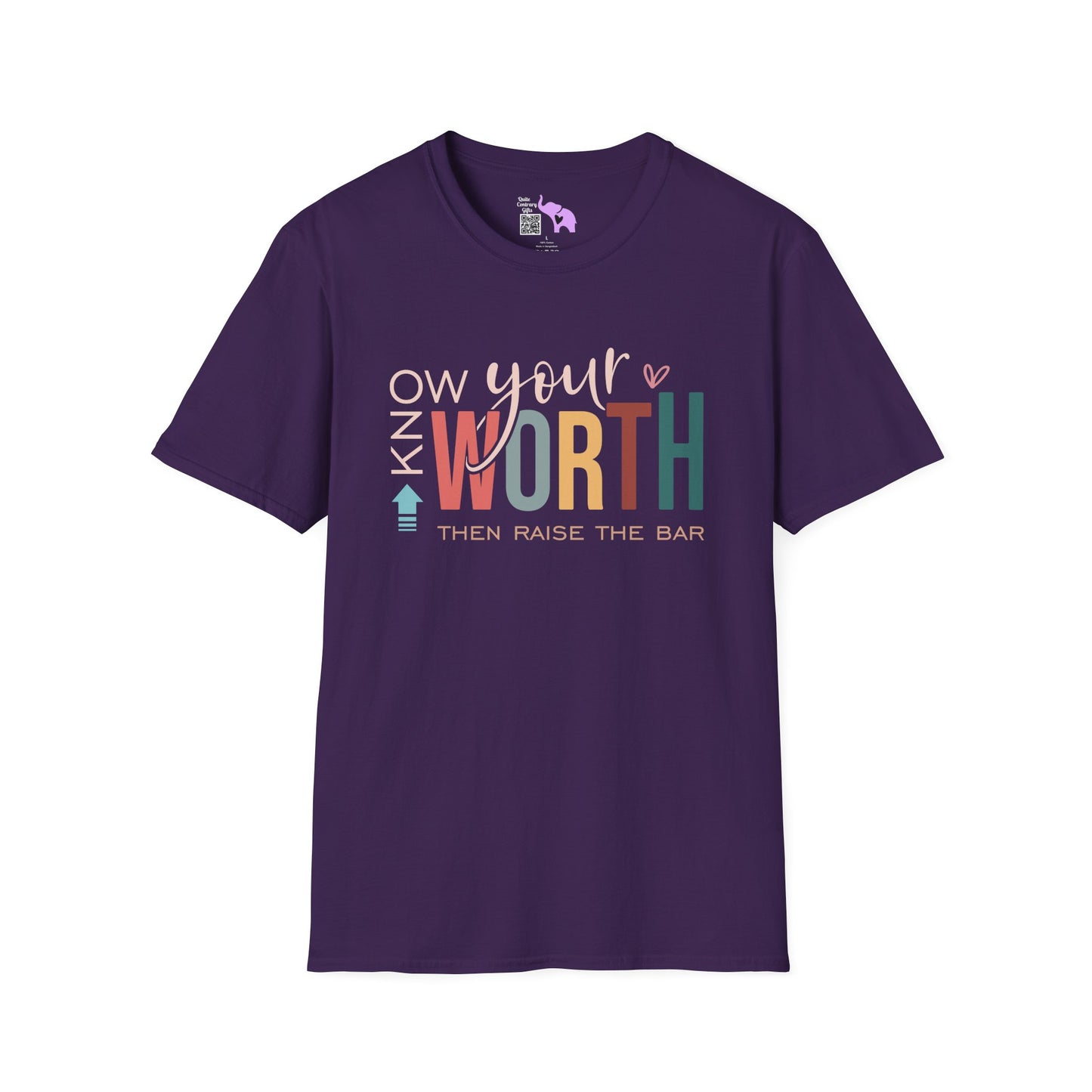 Know Your Worth Then Raise The Bar Adult T-shirt