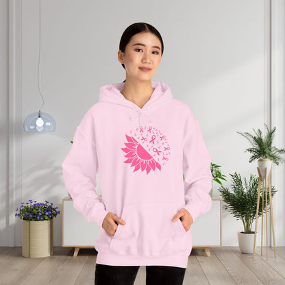 Sunflower & Butterflies Breast Cancer Awareness Adult Heavy Blend™ Hoodie