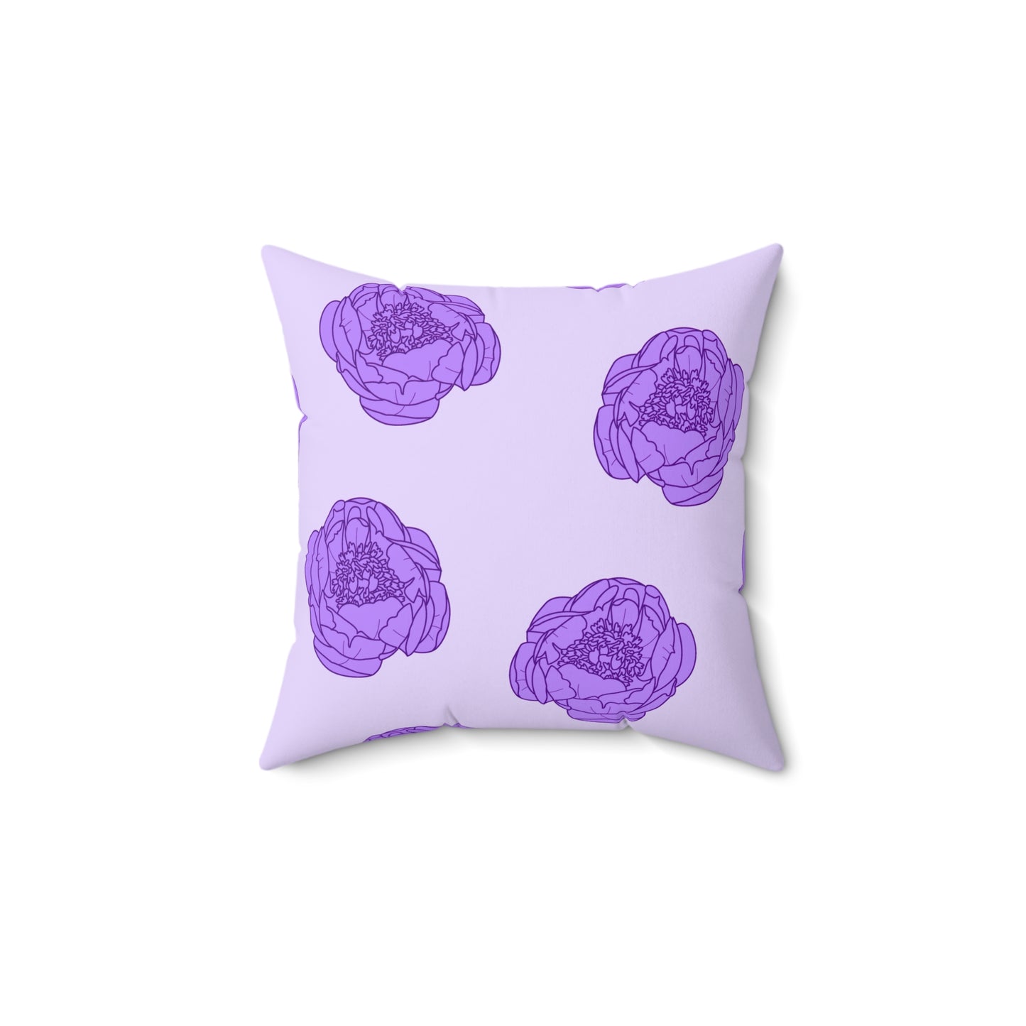 Lilac Mist Peonies Throw Pillow