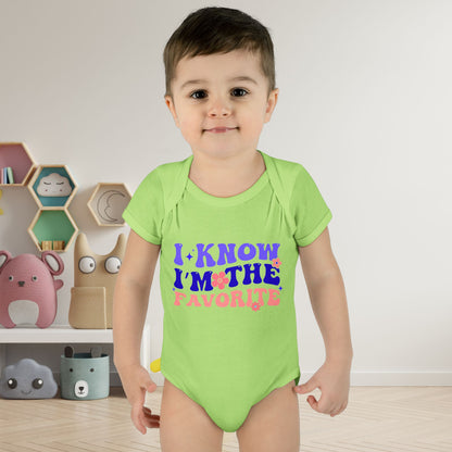 I Know I'm The Favorite Infant Baby Rib Bodysuit