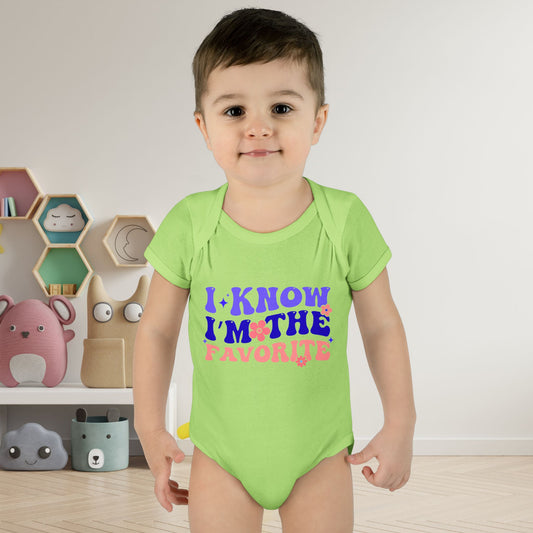 I Know I'm The Favorite Infant Baby Rib Bodysuit