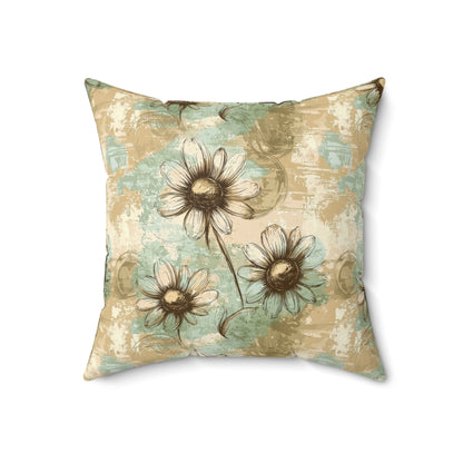 Worn Meadow Daisies Throw Pillow