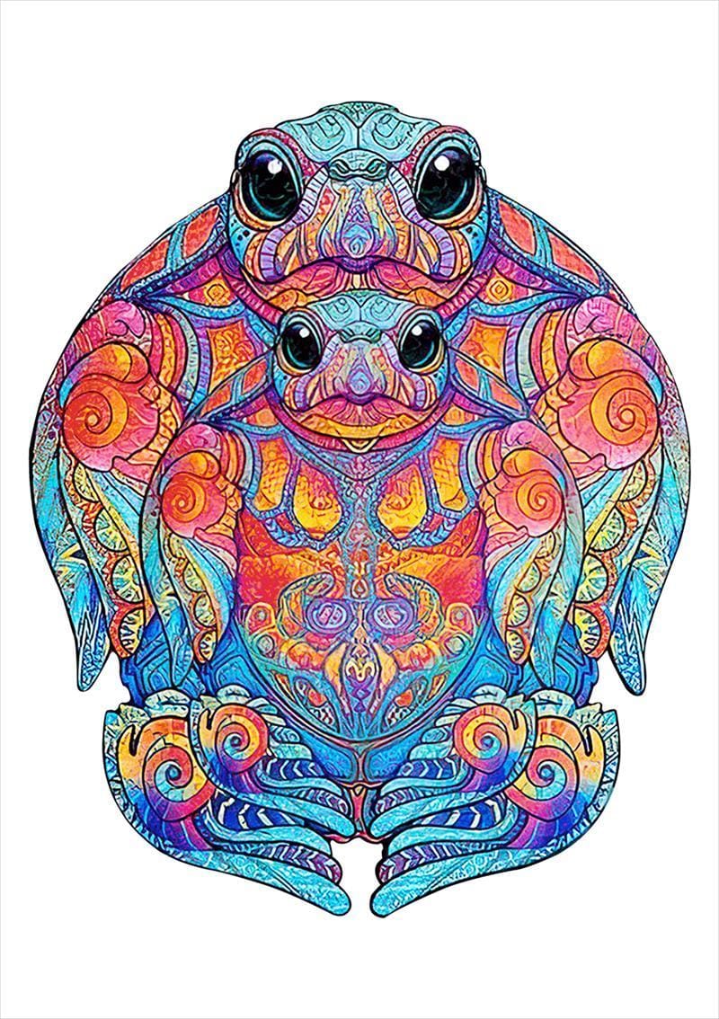 Colorful Sea Turtle Wooden Jigsaw Puzzle Collection