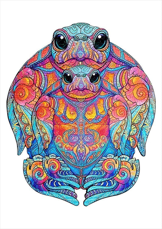 Colorful Sea Turtle Wooden Jigsaw Puzzle Collection
