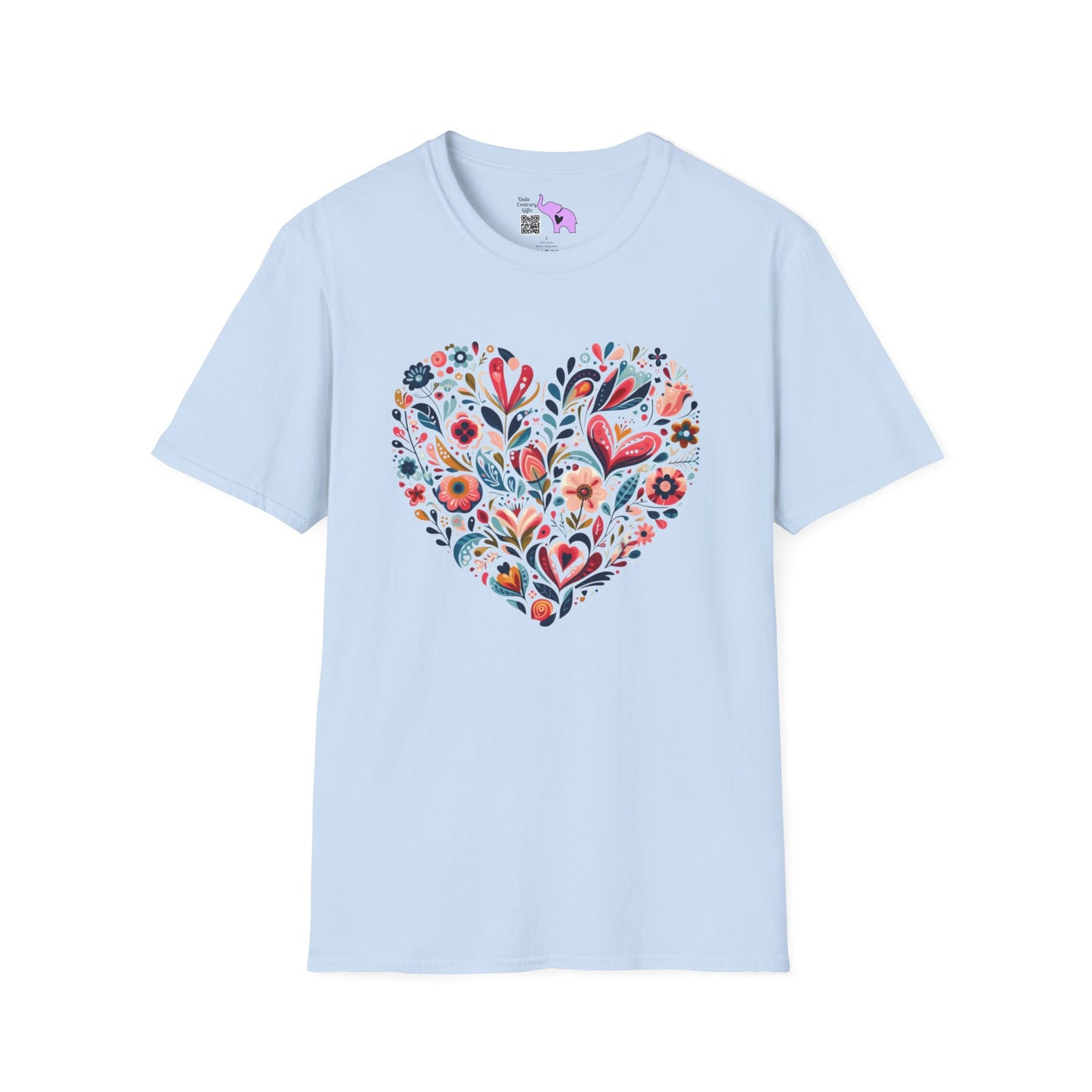 Floral Heart Adult T-shirt
