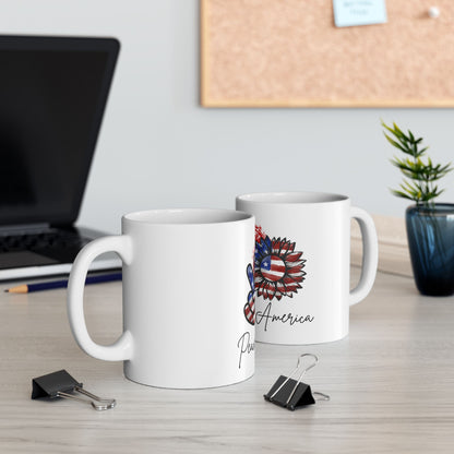 Peace Love America Ceramic Mug, (11oz, 15oz)