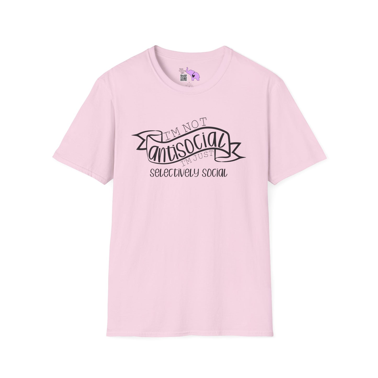 I'm Not Antisocial I'm Just Selectively Social Adult T-shirt