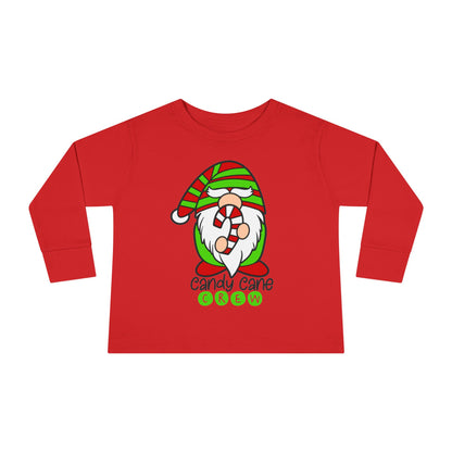 Candy Cane Crew Gnome Toddler Long Sleeve Tee