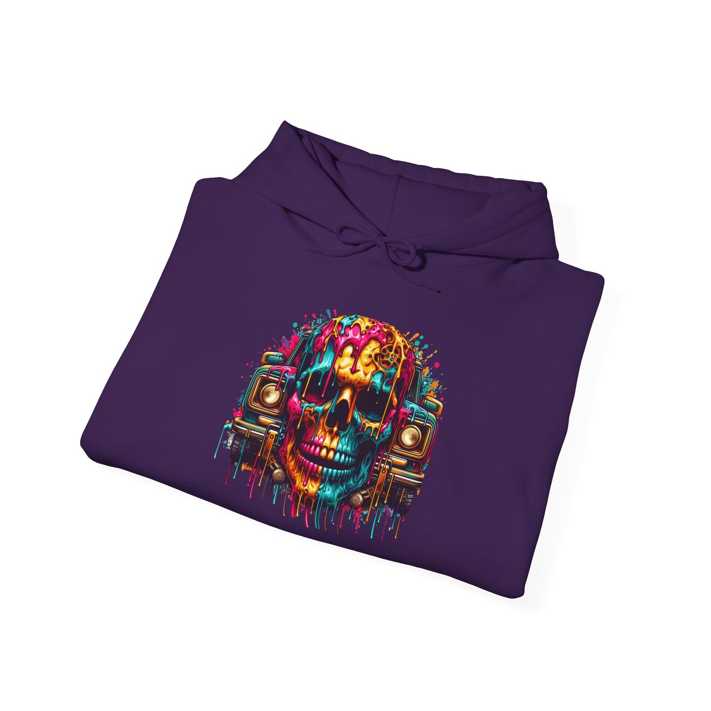 Colorful Skull & Car Heavy Blend™ Hooded Sweatshirt