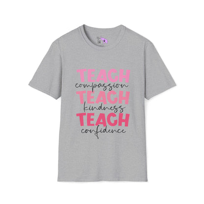Teach Compassion, Kindness, Confidence Adult T-shirt