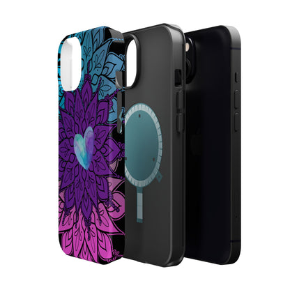 Colorful Mandala w/Heart MagSafe® Compatible Tough Case for iPhone