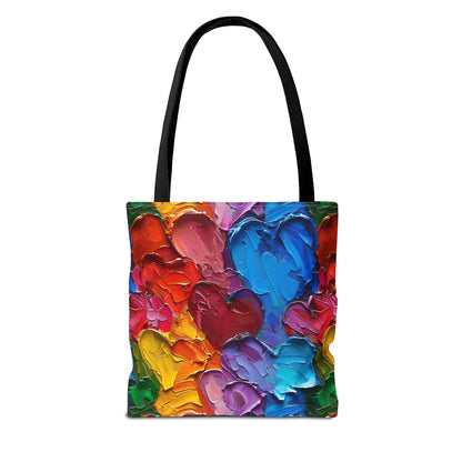 Palette Knife Hearts Canvas Tote Bag