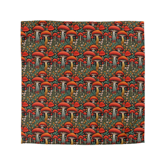 Mushroom Meadow Microfiber Duvet Cover