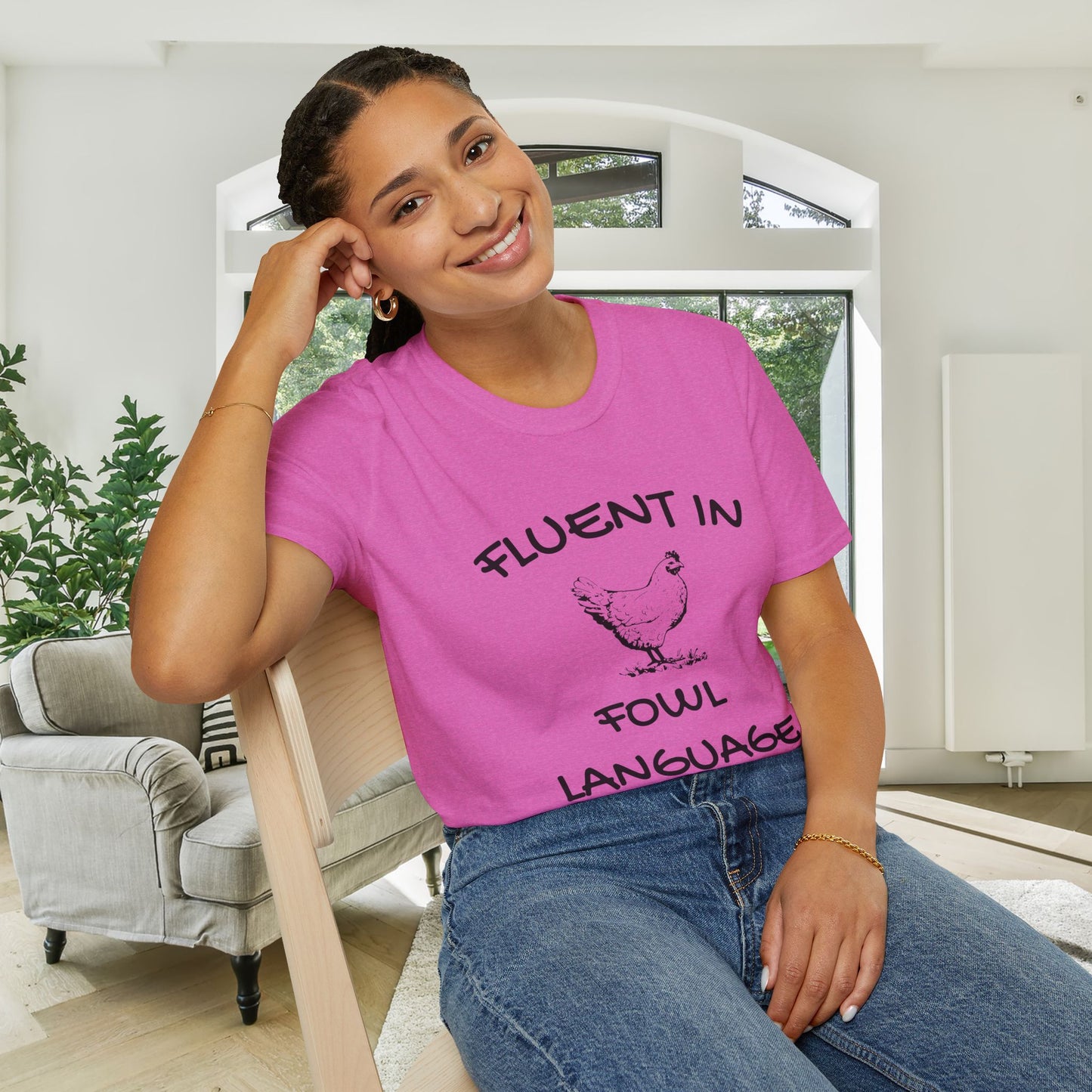 Fluent in Fowl Language Adult T-shirt