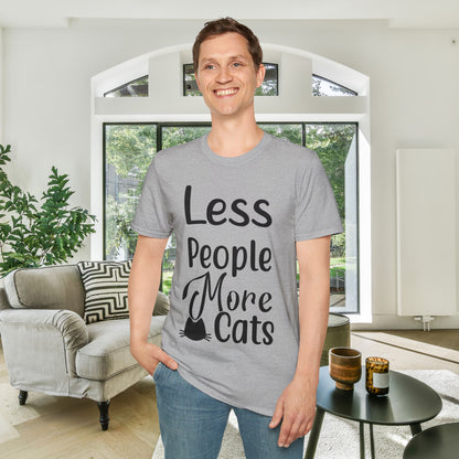 Less People More Cats Adult T-shirt