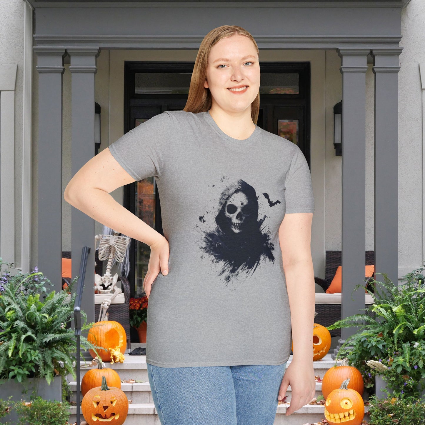 Creepy Death Skull Adult T-shirt