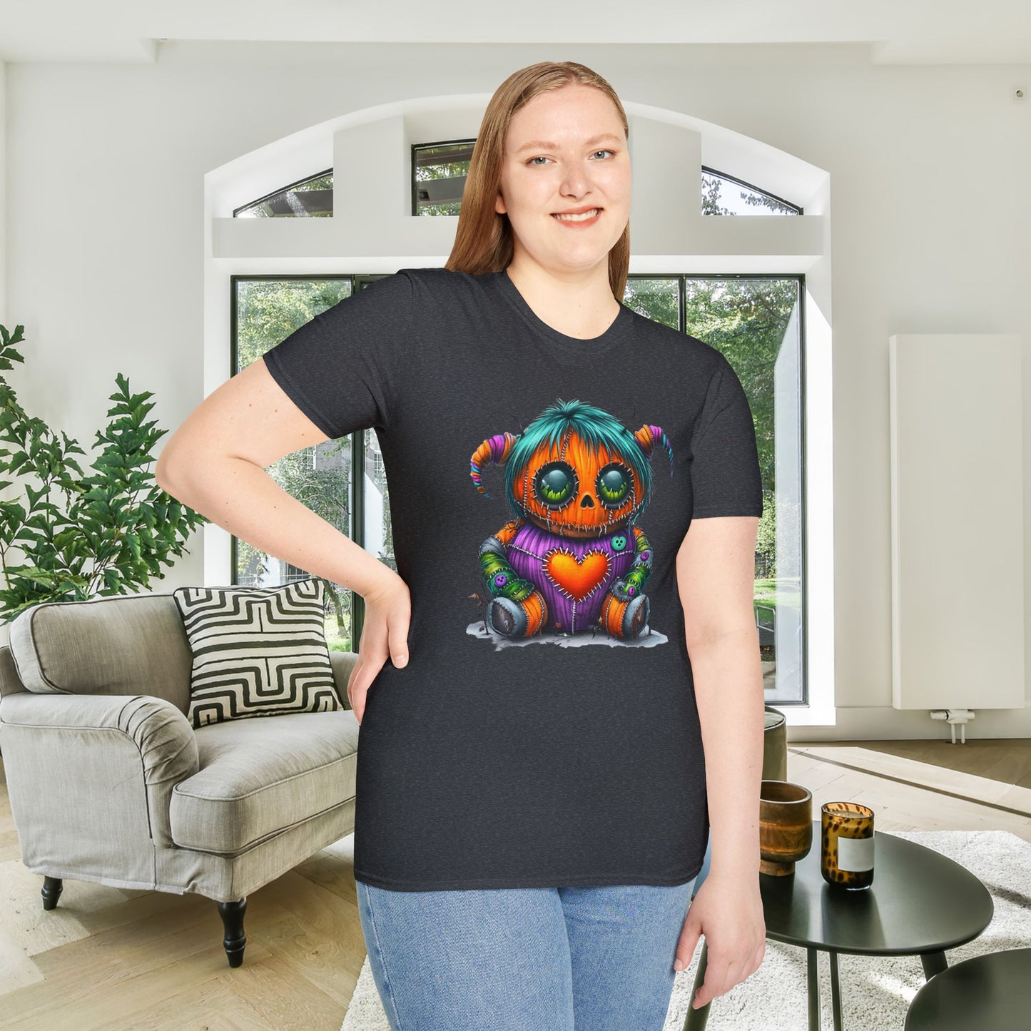 Patchwork Pumpkin Heart Adult Unisex Tshirt