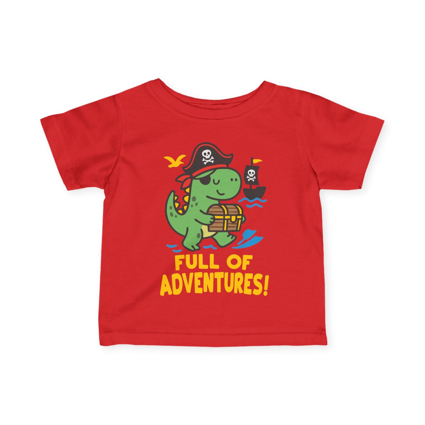 ""Full of Adventures (Dino Pirate) Infant Soft T-Shirt