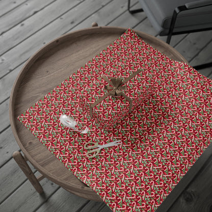 Holiday Cane Craze Wreaths Wrapping Paper