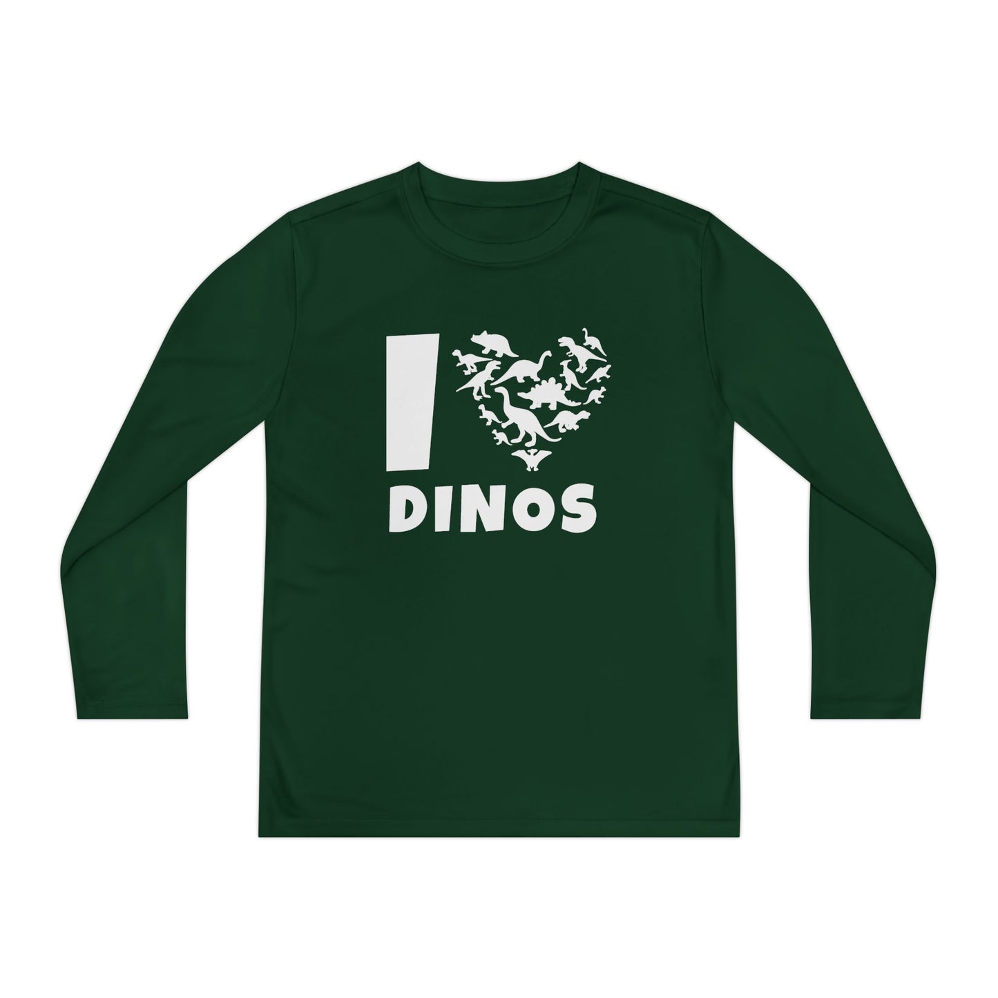 I Love Dinos (Dino Heart) Youth Long Sleeve Tee