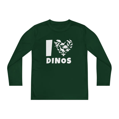 I Love Dinos (Dino Heart) Youth Long Sleeve Tee