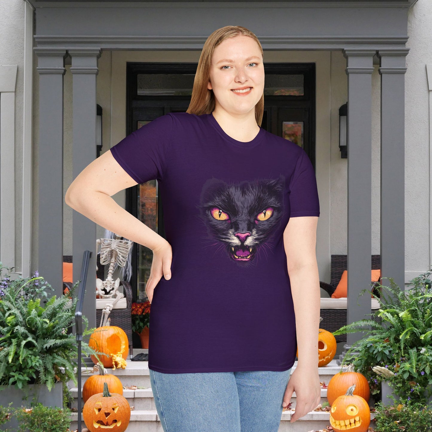 Black Cat Face T-shirt