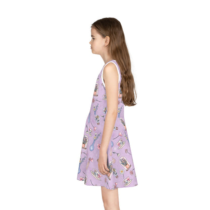 Purple Wildflowers Sleeveless Sundress