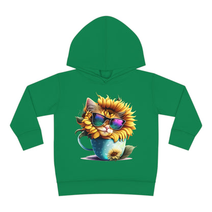 Cool Sunflower Kitten 1 Toddler Pullover Fleece Hoodie