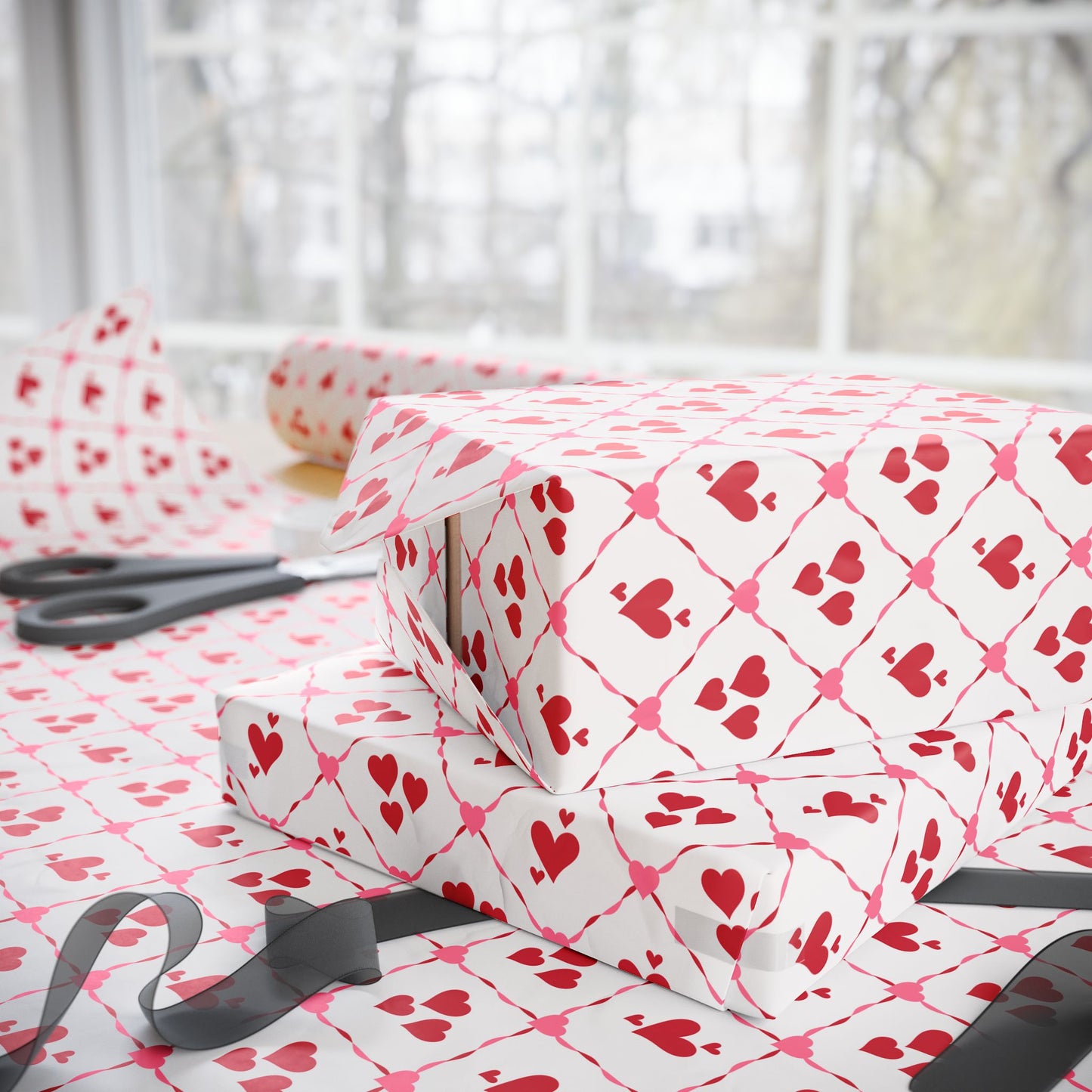 Cupid’s Lattice Wrapping Paper