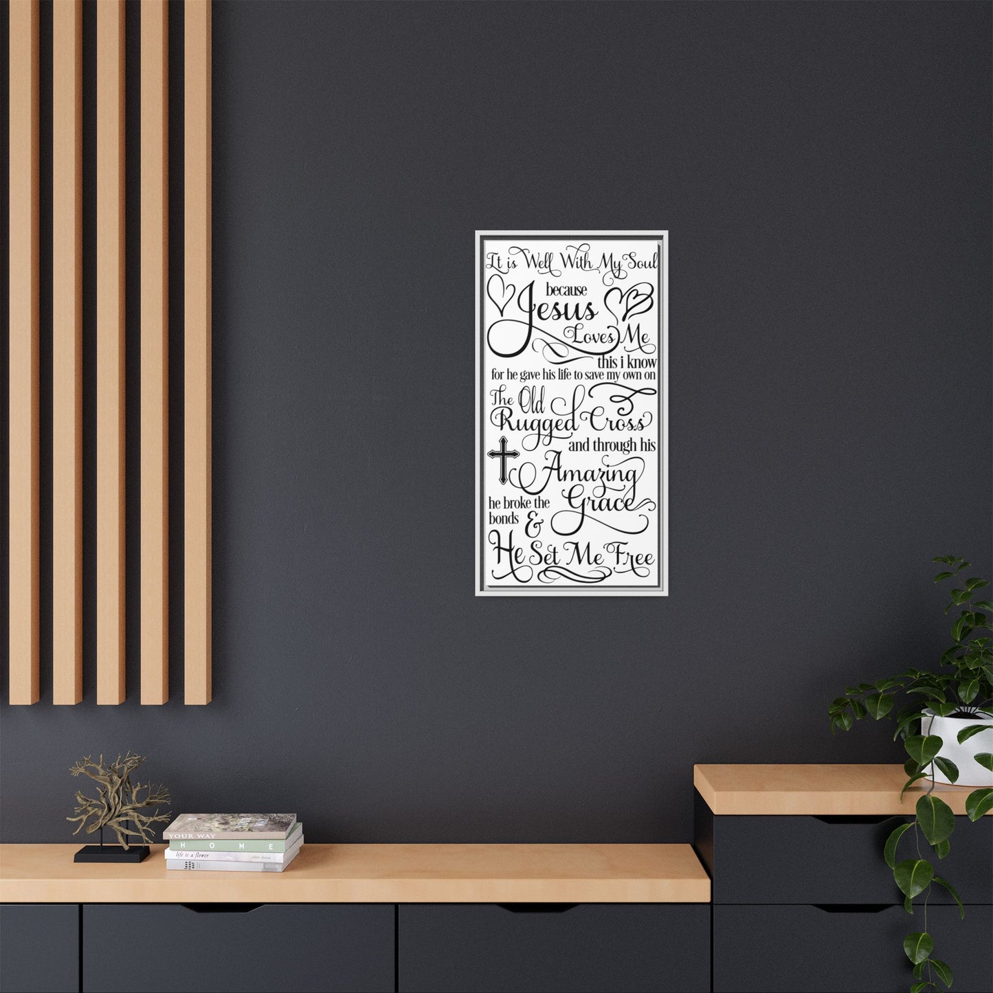 Hymnal Poem Framed Canvas Bathroom Art