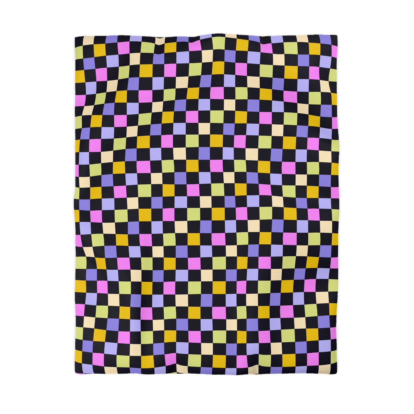 Joyful Checkerboard Microfiber Duvet Cover