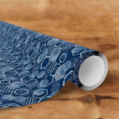 Blue Hexagons Gift Wrap for All Occasions
