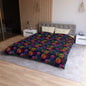 Neon Whisper Blooms Microfiber Duvet Cover