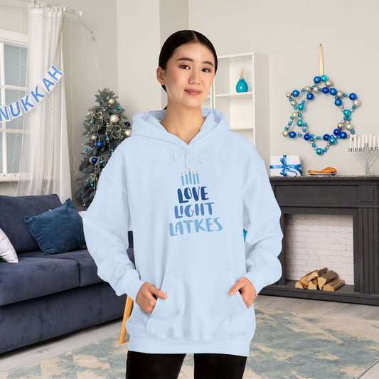 Hanukkah Love Light Latkes Adult Heavy Blend™ Hooded Sweatshirt