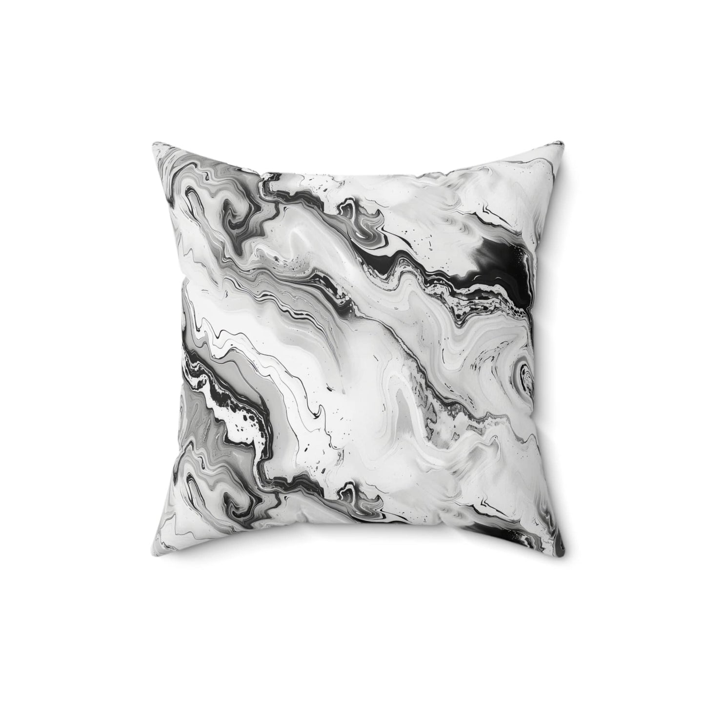 Frost Veil Marble Throw Pillow