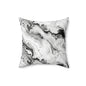 Frost Veil Marble Throw Pillow