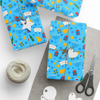 Illuminated Symbols Hanukkah Wrapping Paper