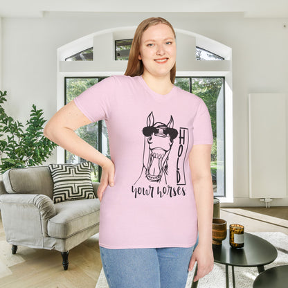 Hold Your Horses Adult T-shirt
