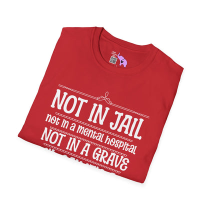Not In A Jail/Mental Hospital/Dead I'd Say It's A Good Day Adult T-shirt