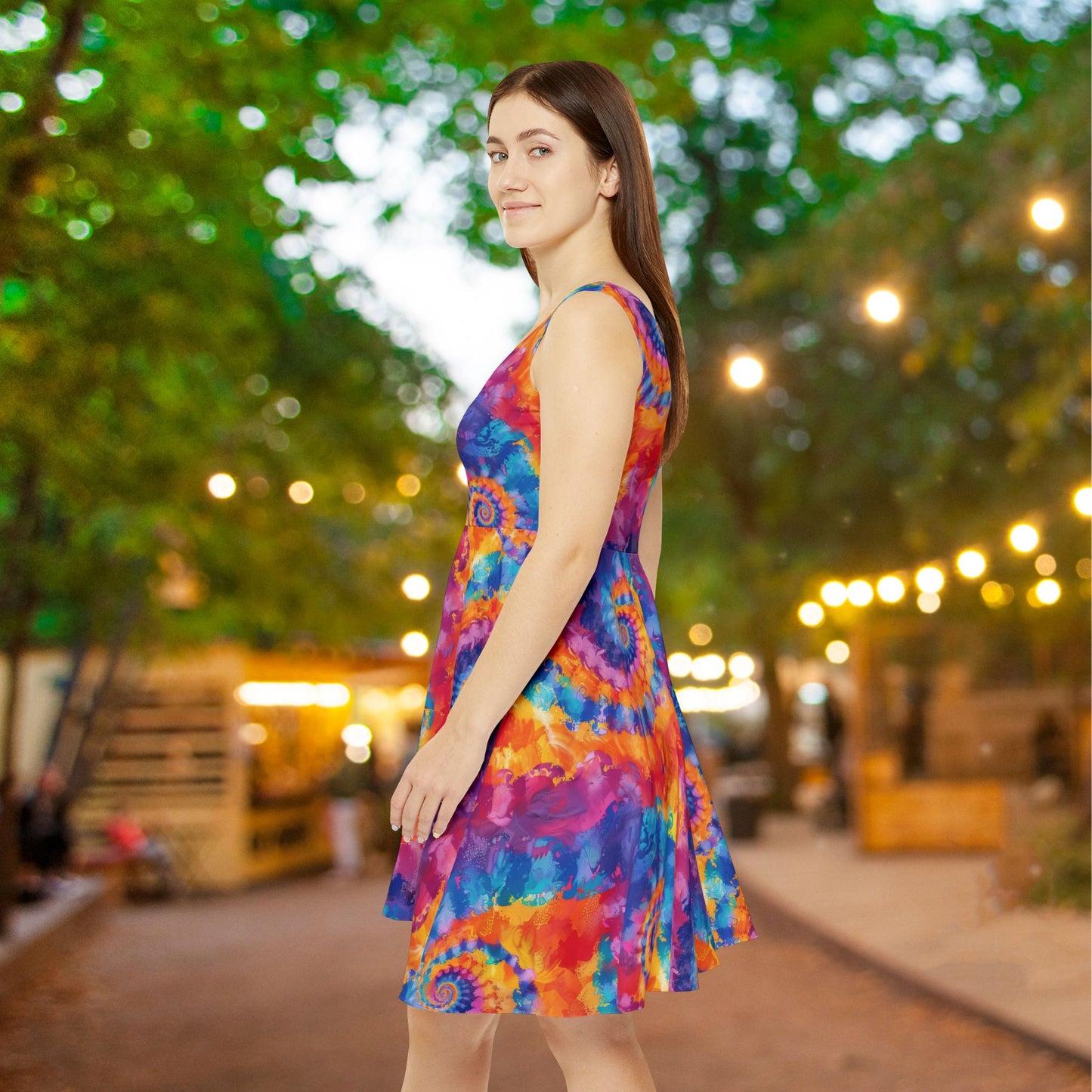 Vibrant Tie Dye Women's Skater Dress