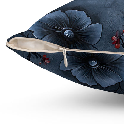 Black Roses & Vines Throw Pillow