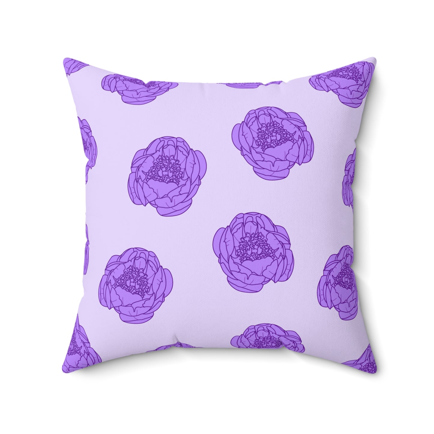 Lilac Mist Peonies Throw Pillow