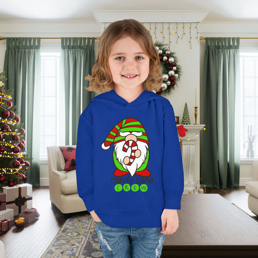 Candy Cane Crew Gnome Toddler Pullover Fleece Hoodie