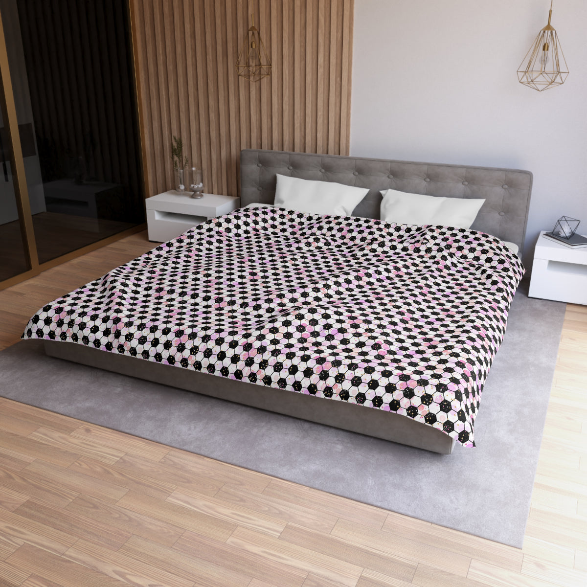 Pink Soccer Fever Microfiber Duvet Cover