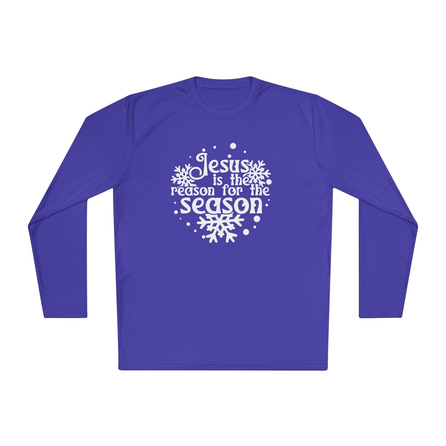 Jesus Is The Reason For The Season Snowflake Adult Long Sleeve Tee