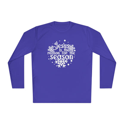 Jesus Is The Reason For The Season Snowflake Adult Long Sleeve Tee