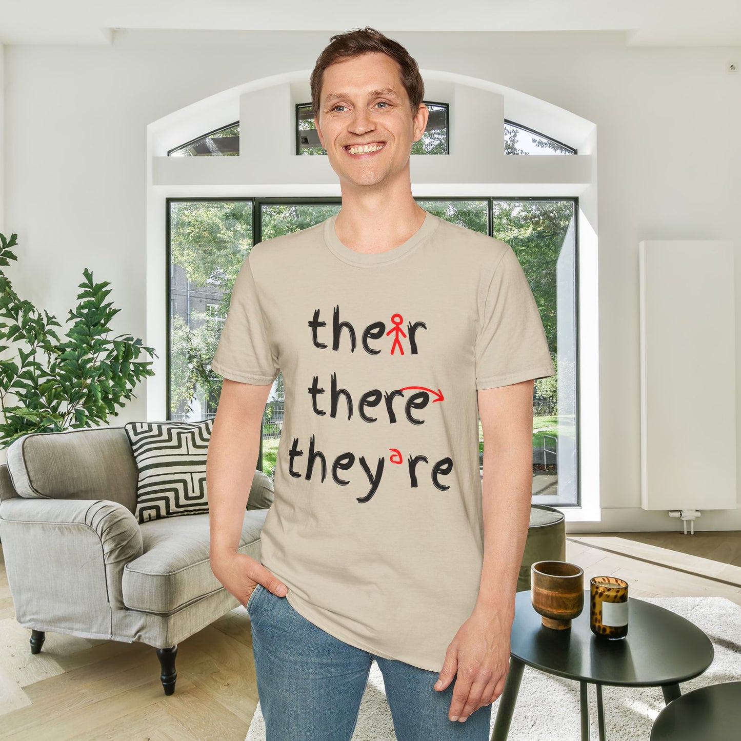 Their There They're Grammar Adult T-shirt