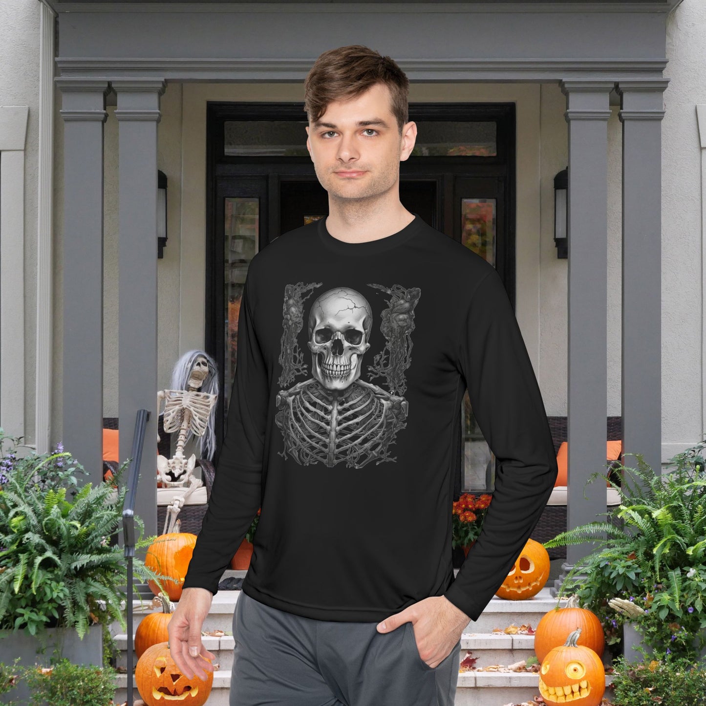 Creepy Bones 5 Adult Long Sleeve Tee